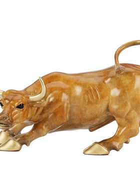 彩铜华尔街牛摆件旺市牛家居客厅办公室装饰品公司业乔迁礼品