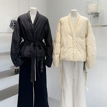 cookadaily人鱼中式老钱宽松慵懒保暖90白鸭绒羽绒服加厚保暖外套