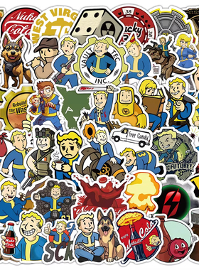 100张fallout辐射贴纸经典角色扮演游戏周边卡通手机装饰防水贴画