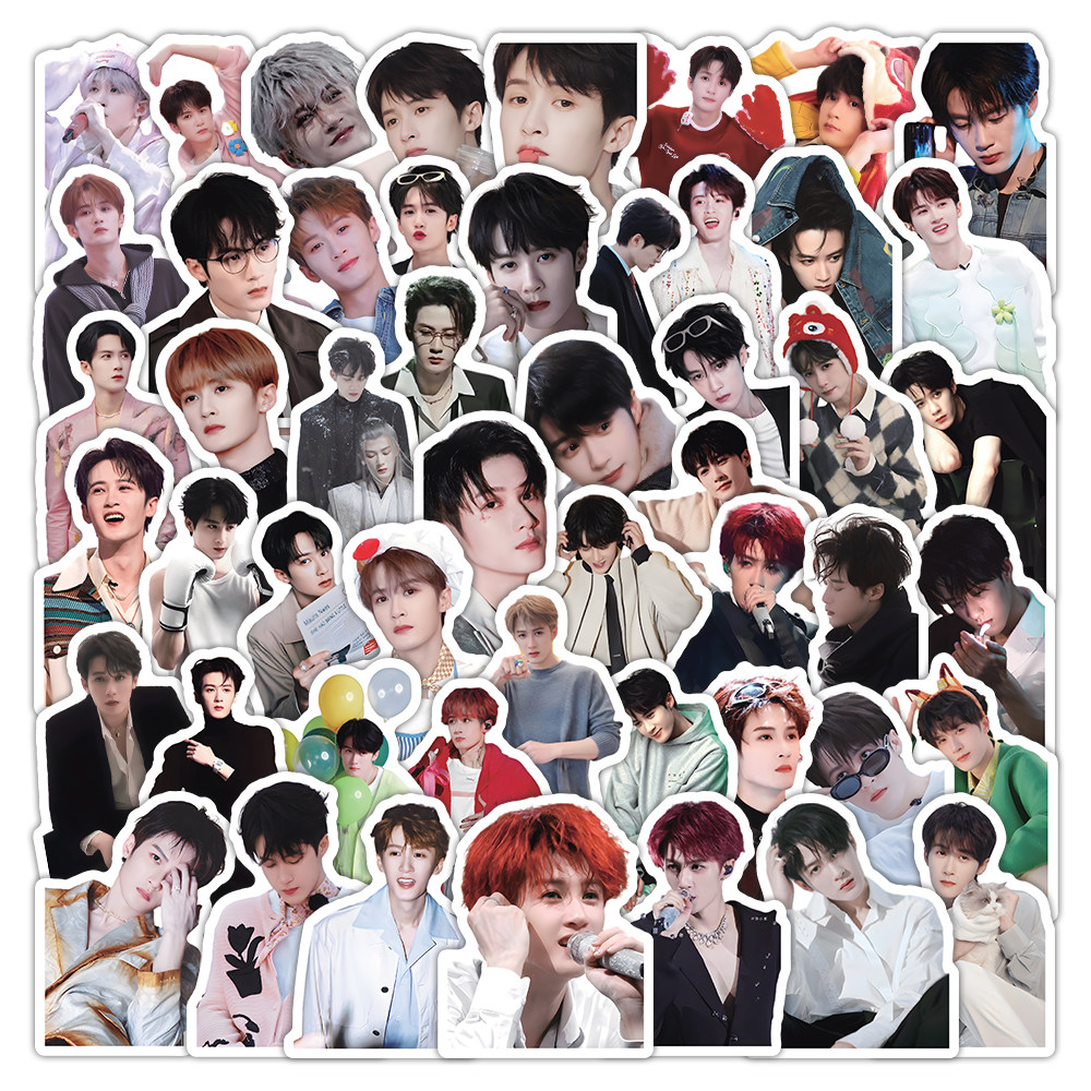 100张檀健次贴纸爆款帅气明星周边女孩儿童装饰小图案手账贴画diy
