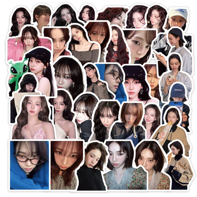 100张柳智敏贴纸韩国组合aespa成员周边装饰行李箱笔记本手账贴画
