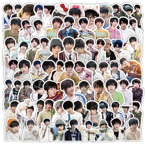 500张TF四代贴纸张函瑞等明星周边高清照片手机行李箱装饰贴画