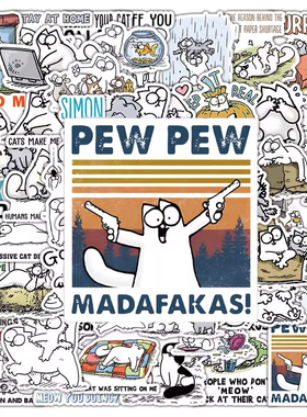 150张Simon's Cat西蒙的猫贴纸喜欢恶作剧的猫咪卡通周边装饰贴画