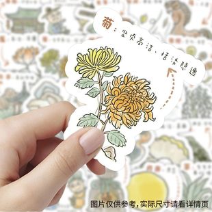 135张古文诗意解释贴纸雅称笔记本装饰创意diy手账知识科普贴画