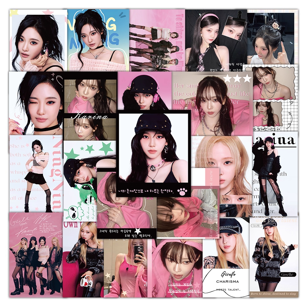 90张aespa贴纸包女团周边宁艺卓柳智敏手机笔记本桌面diy手账自贴