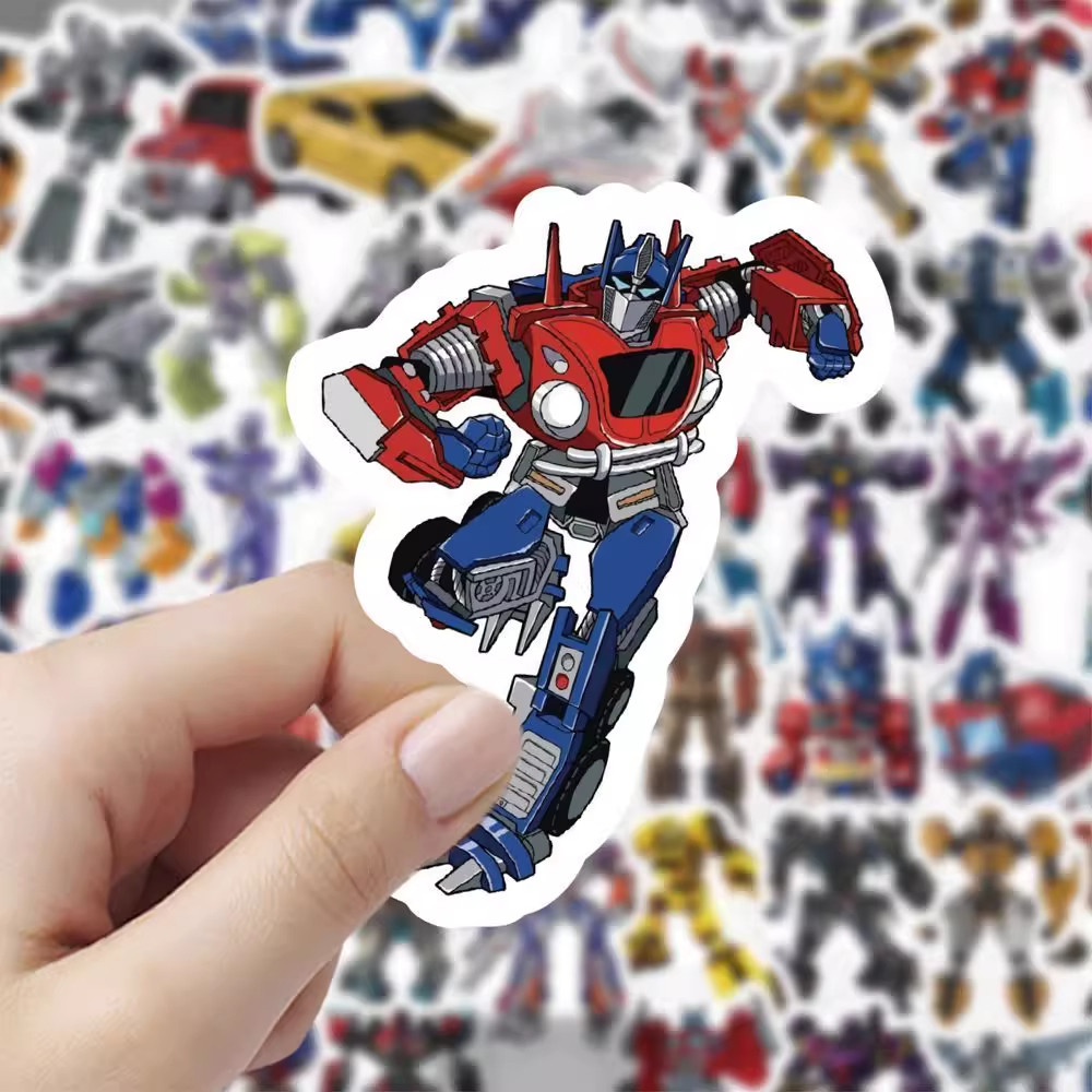 180张卡通变形金刚贴纸擎天柱大黄蜂儿童行李箱桌面手账杯子贴纸