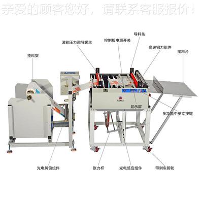 全自动裁切机毛布不干胶绝纸OGK板切片机膜毡布无纺横切缘机