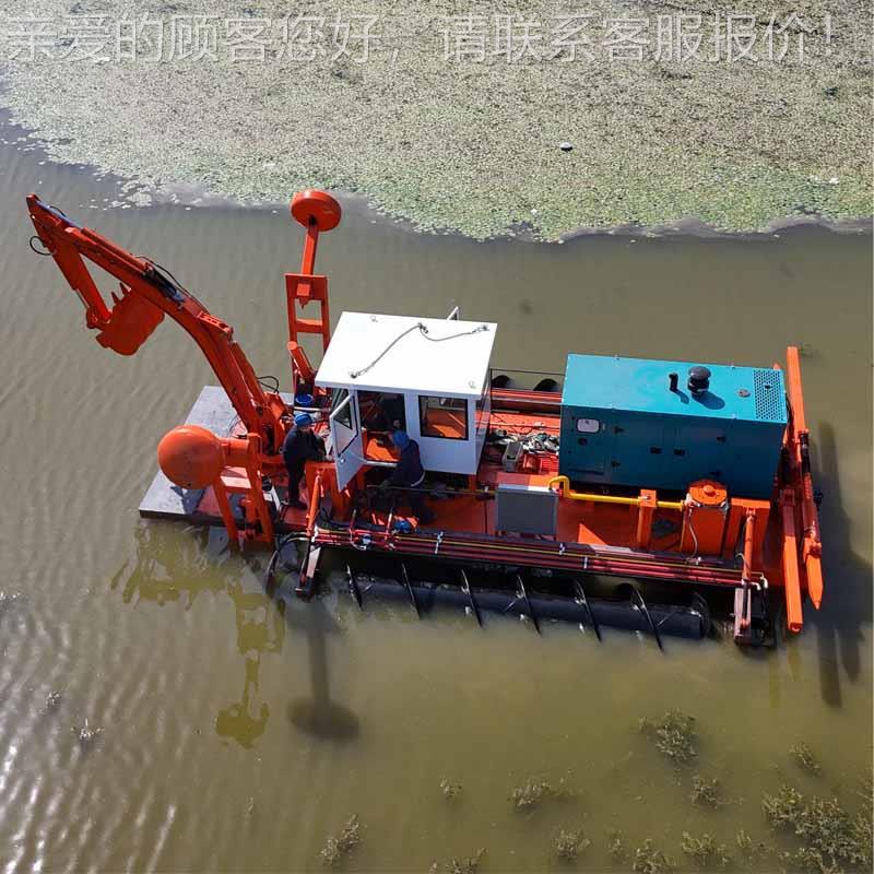水陆水两螺旋清淤草设备 栖水上挖掘机互花米KDWJJ -1治理设备 上