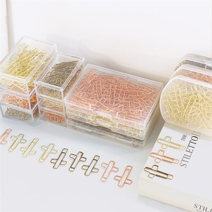 小礼品十字架金属金色办公文具 万字夹可爱曲别针回型针书签时尚