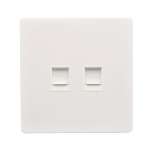 千兆电脑网线插座 语音插 86型墙壁暗装 六类网络网口带电话线面板