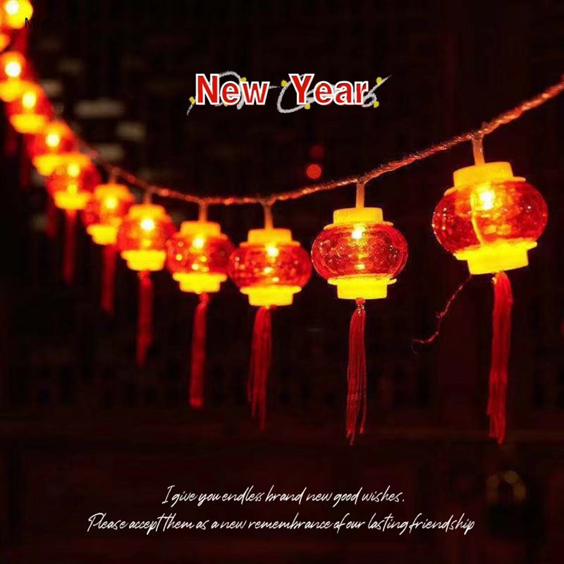 春节灯笼挂饰小红花灯LED彩灯串过新年装饰布置氛围2023新款户外