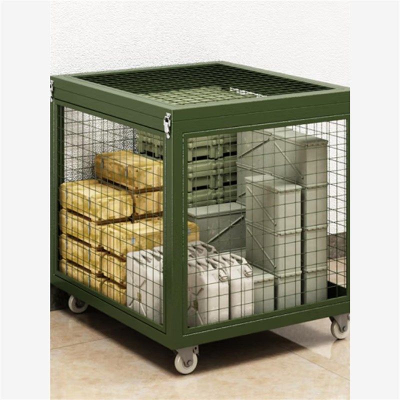 军绿色移动网箱仓储笼可移动货架野营物资周转铁箱带轮小推车托盘,商业/办公家具,仓储货架,淘宝优惠券,粉丝福利购,淘宝优惠卷