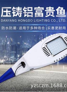 LED路灯头户外防水50W富贵鱼灯头220V灯头新农村电线杆挑臂路灯