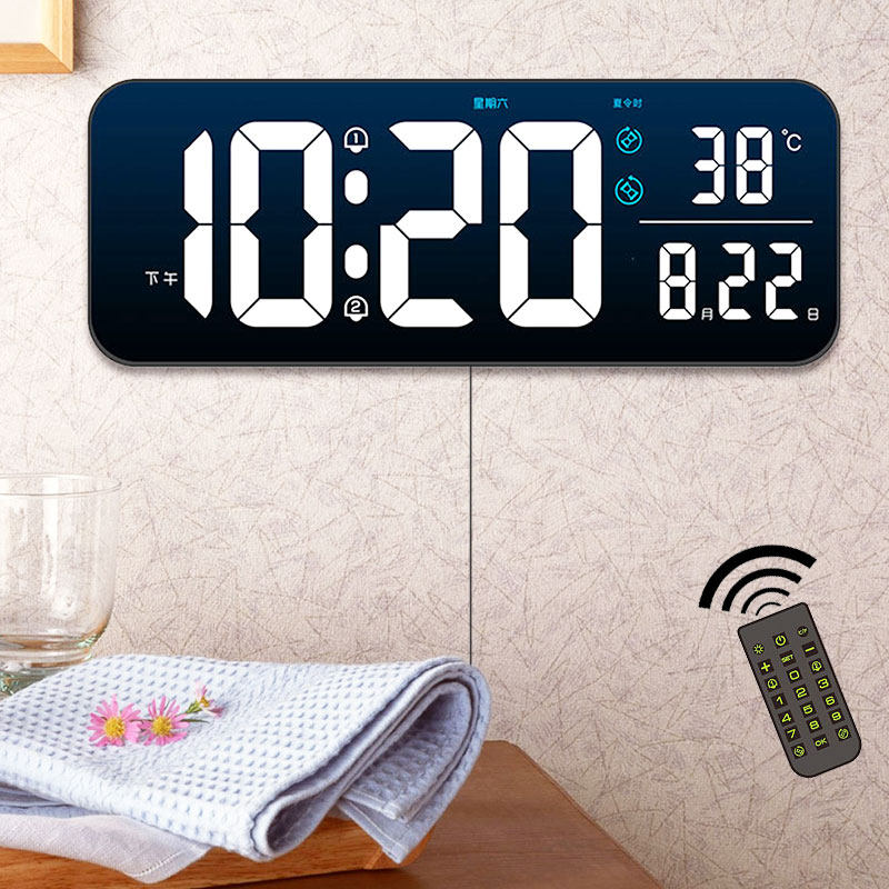大屏数字时钟客厅电视柜摆钟表静音夜光健身房会议室挂钟倒计时器