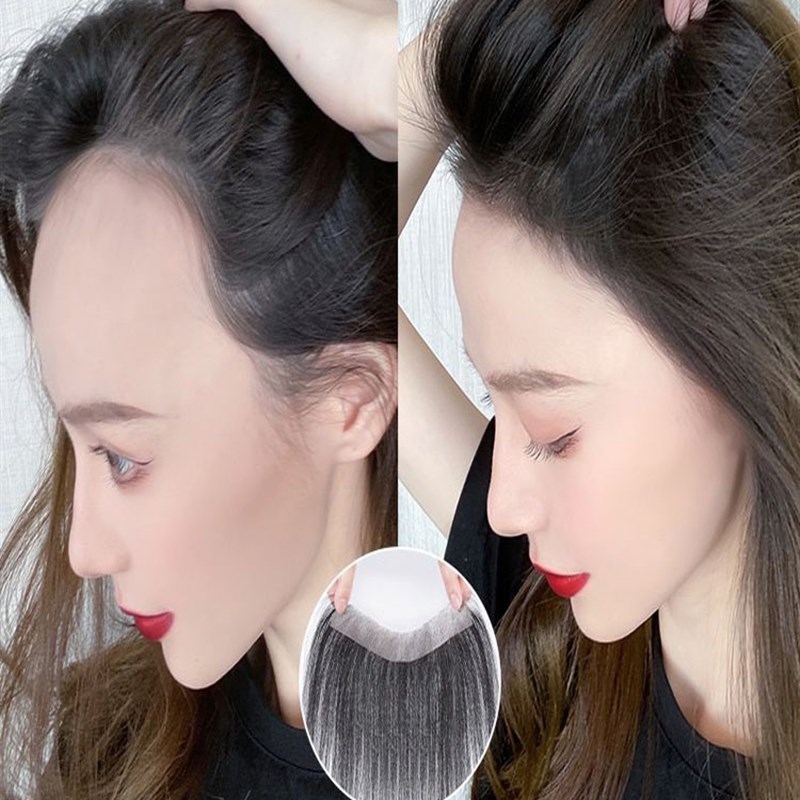 前额无痕发际线假发贴真发隐形女士自然刘海假发补发前额美人尖贴