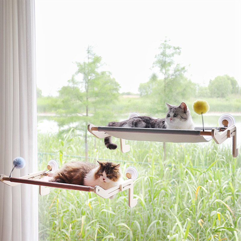 猫咕哩吸盘猫爬架玻璃窗户不占地猫咪跳台免打孔吊床秋千悬挂式