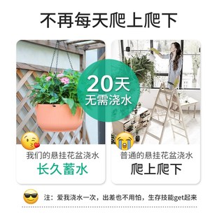 吊篮花盆悬挂式 自吸水塑料垂吊兰多肉植物壁挂绿萝常春藤大号加厚