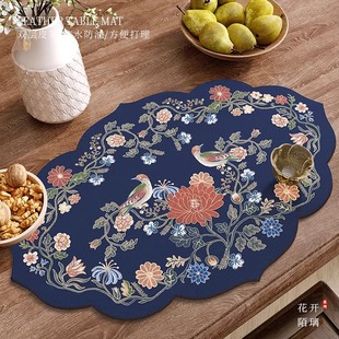桌垫饭桌防烫垫硅胶皮革中国风茶垫小尺寸隔热垫餐桌布耐高温 中式