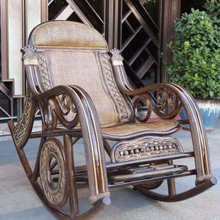 天然真藤藤编摇摇椅厂家印尼藤椅摇椅阳台懒人椅可睡椅沙发躺tω