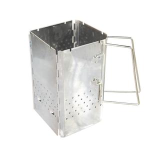 新款户外BBQ烧烤生火炉野营炭火便携取暖烧烤架不锈钢折叠引火桶