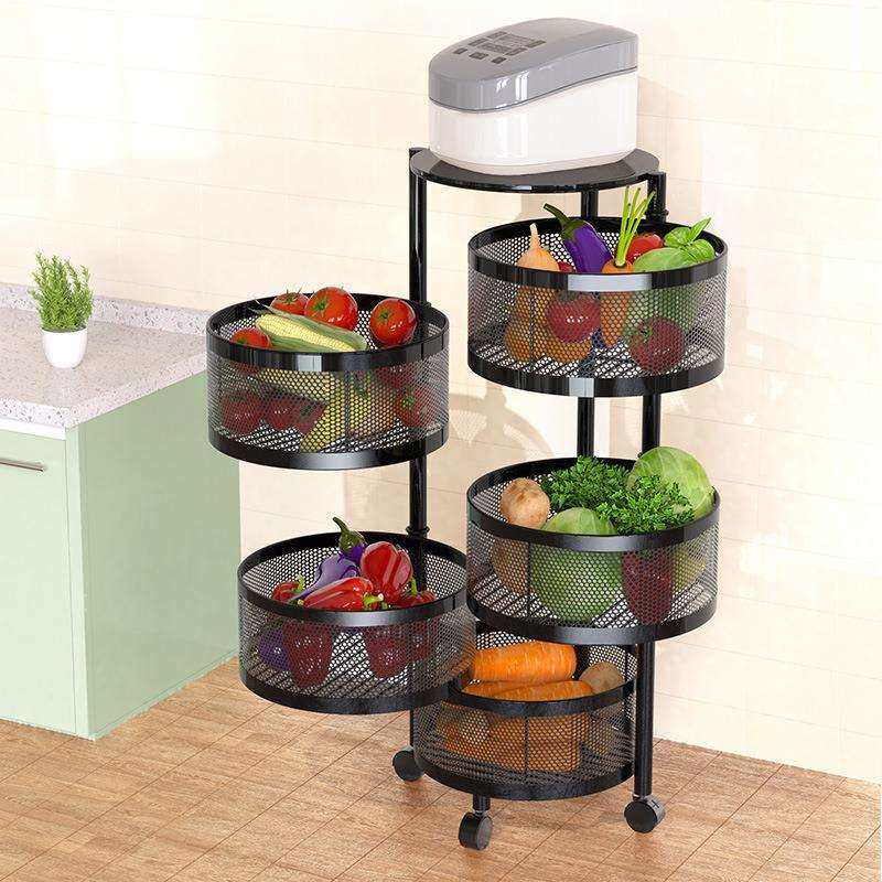 9QXC旋转置物架厨房蔬菜落地多层菜篮子圆形放果专用多功能水果收,金属材料及制品,金属结构件,淘宝优惠券,粉丝福利购,淘宝优惠卷