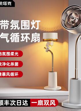 RTAKO循环扇家用空气循环风扇立式摇头智能节能落地扇卧室电风扇