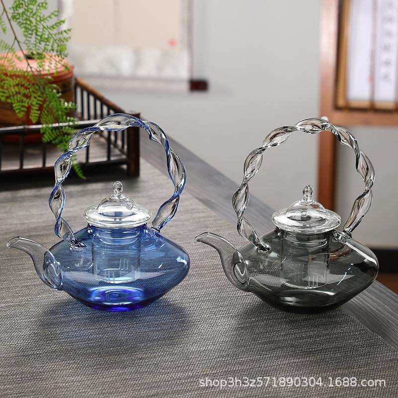 收藏手作花篮壶提梁壶泡茶壶纽纹壶透黑壶玻璃壶彩色壶克莱因蓝壶,金属材料及制品,金属结构件,淘宝优惠券,粉丝福利购,淘宝优惠卷