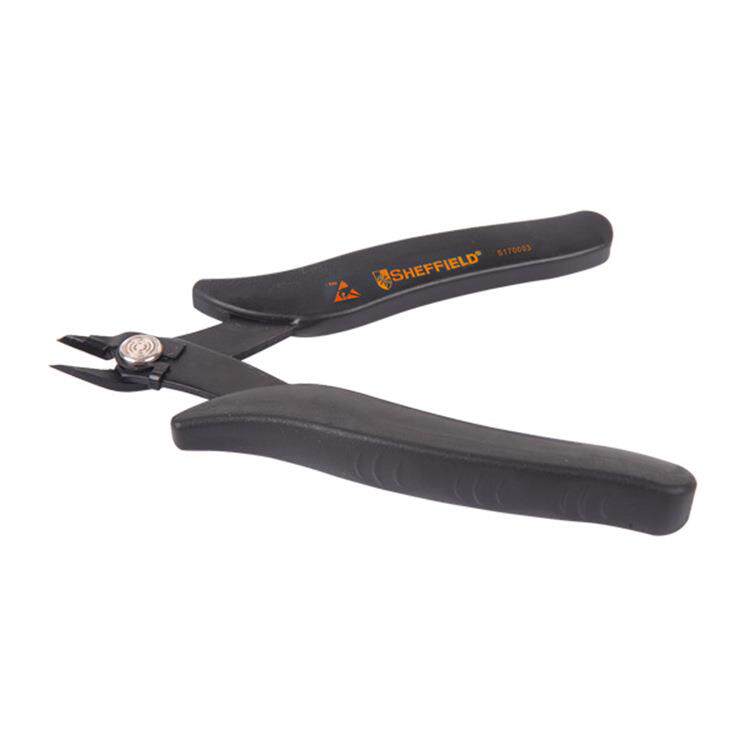 钢盾工具双重防静电手柄安全挡片斜嘴钳斜口钳5寸S170003