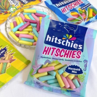 德国进口HITSCHIES人鱼珠光马卡龙混合果汁酸味胶囊酸粉脆皮软糖