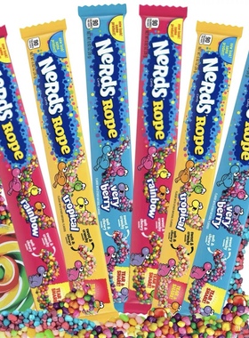 西班牙进口Nerds彩虹浆果绳子糖小红书Jennie同款咀嚼长条软糖