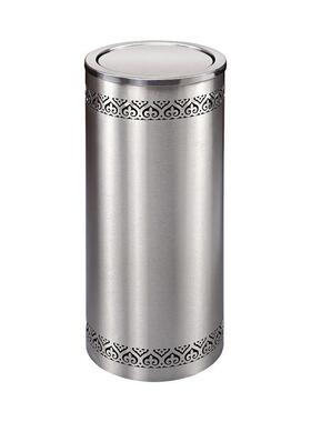 GPX-110K不锈钢黑色圆形酒店垃圾桶港式镂空花洗手间翻盖擦手纸桶