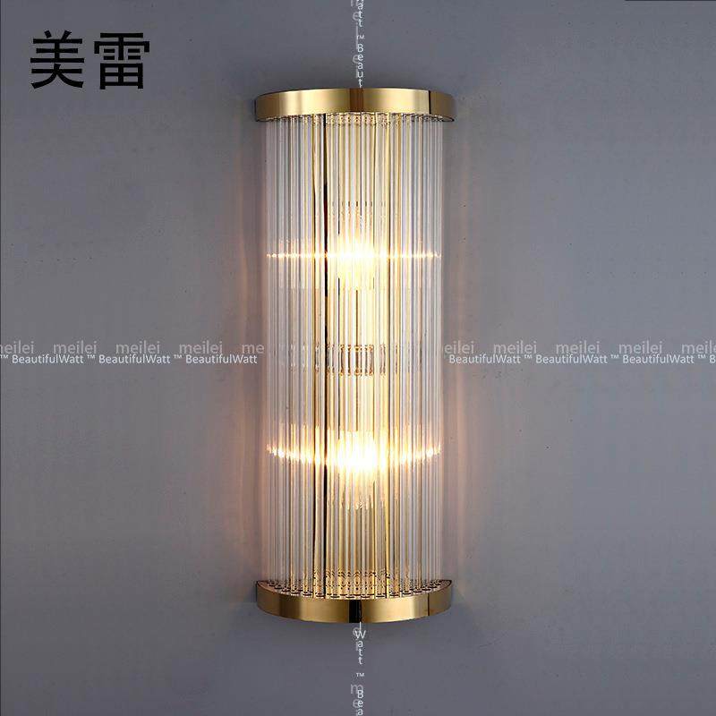 轻奢水晶壁灯简约卧室床头led双头壁灯楼道客厅走廊装饰壁灯现货