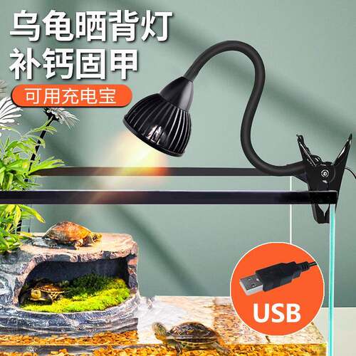 乌龟晒背灯灯专用uvb全光谱不插电充电式定时养小灯泡uva
