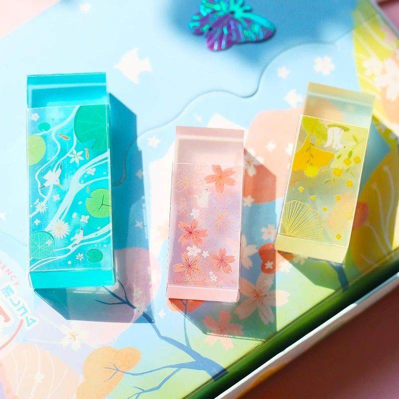 日本峰田SEED变色透明橡皮擦学生专用铅笔彩色美术绘图橡皮擦除干净无碎屑不留痕进口橡皮网红创意文具大赏