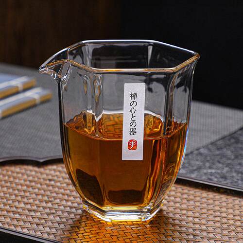 公道杯2026新款日式玻璃公道杯六边分茶器大容量耐高温加厚透明泡