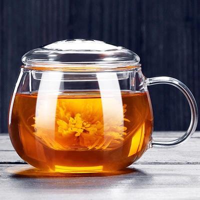 平底杯子可加热玻璃杯茶杯泡花茶红茶杯茶水分离泡茶杯办公室水杯