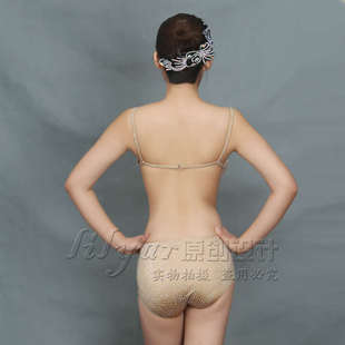 拉丁舞演出服萨尔萨舞服SALSA钢管舞表演服肤裸色吊带露背连体衣