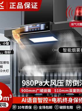 【289元抢100000件，抢完恢复389元】新飞AI小智家用大吸力抽油烟