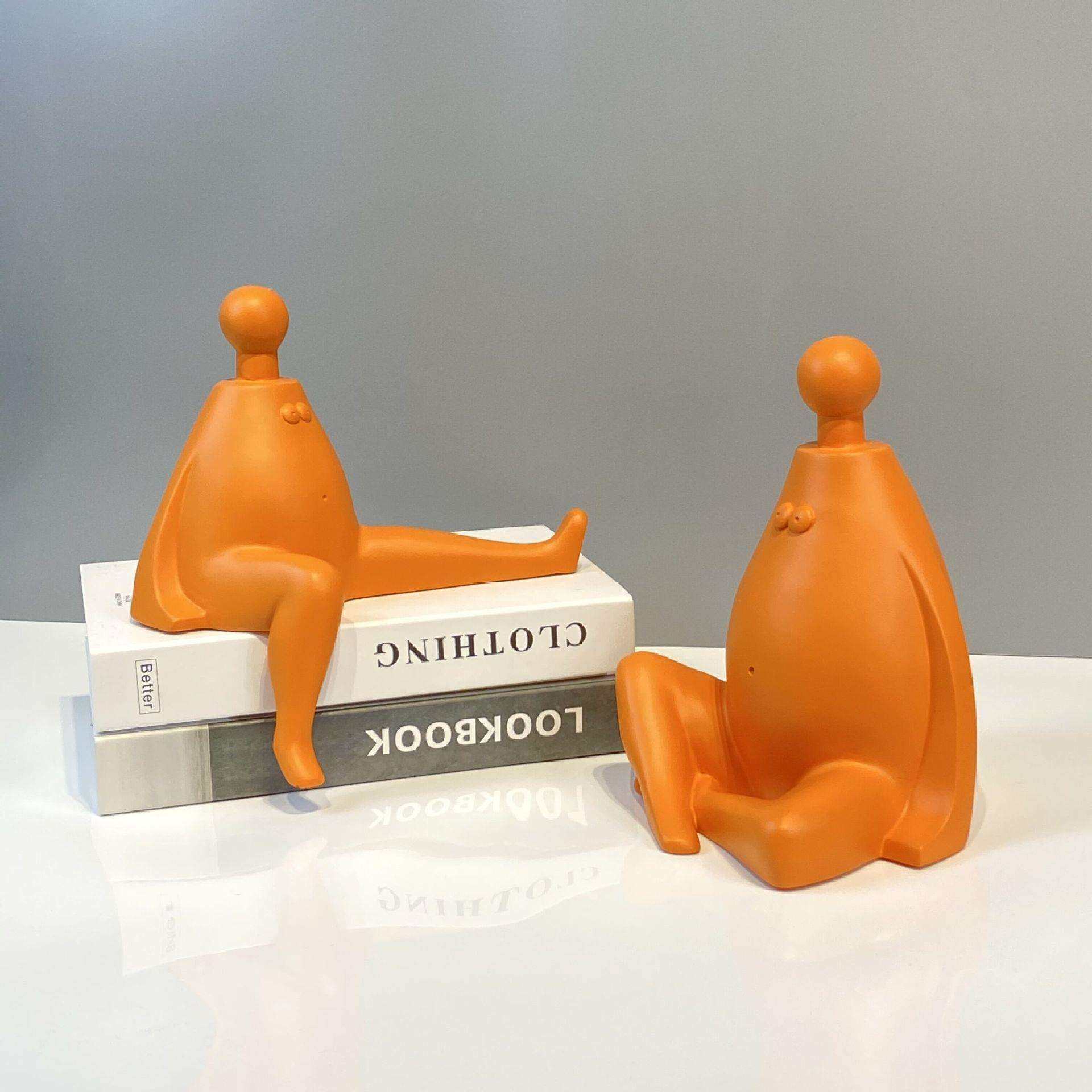 现代轻奢摆件样板房软装饰品树脂工艺品橘色抽象人物雕塑摆设品,五金/工具,其他电线电缆,淘宝优惠券,粉丝福利购,淘宝优惠卷