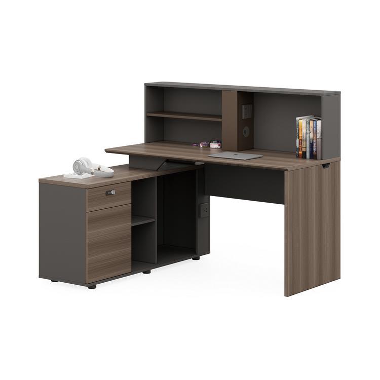 KuiShue巨树单人位职员桌家用电脑桌转角办公桌配书架柜员工卡位