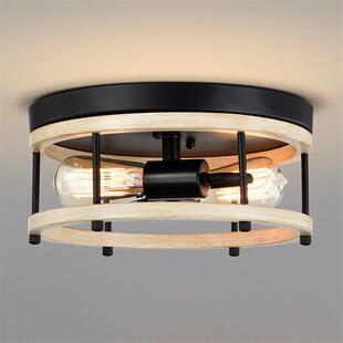 亚马逊新款 吸顶灯圆形实木北欧简约房间ebay跨境餐厅卧室吊灯 美式