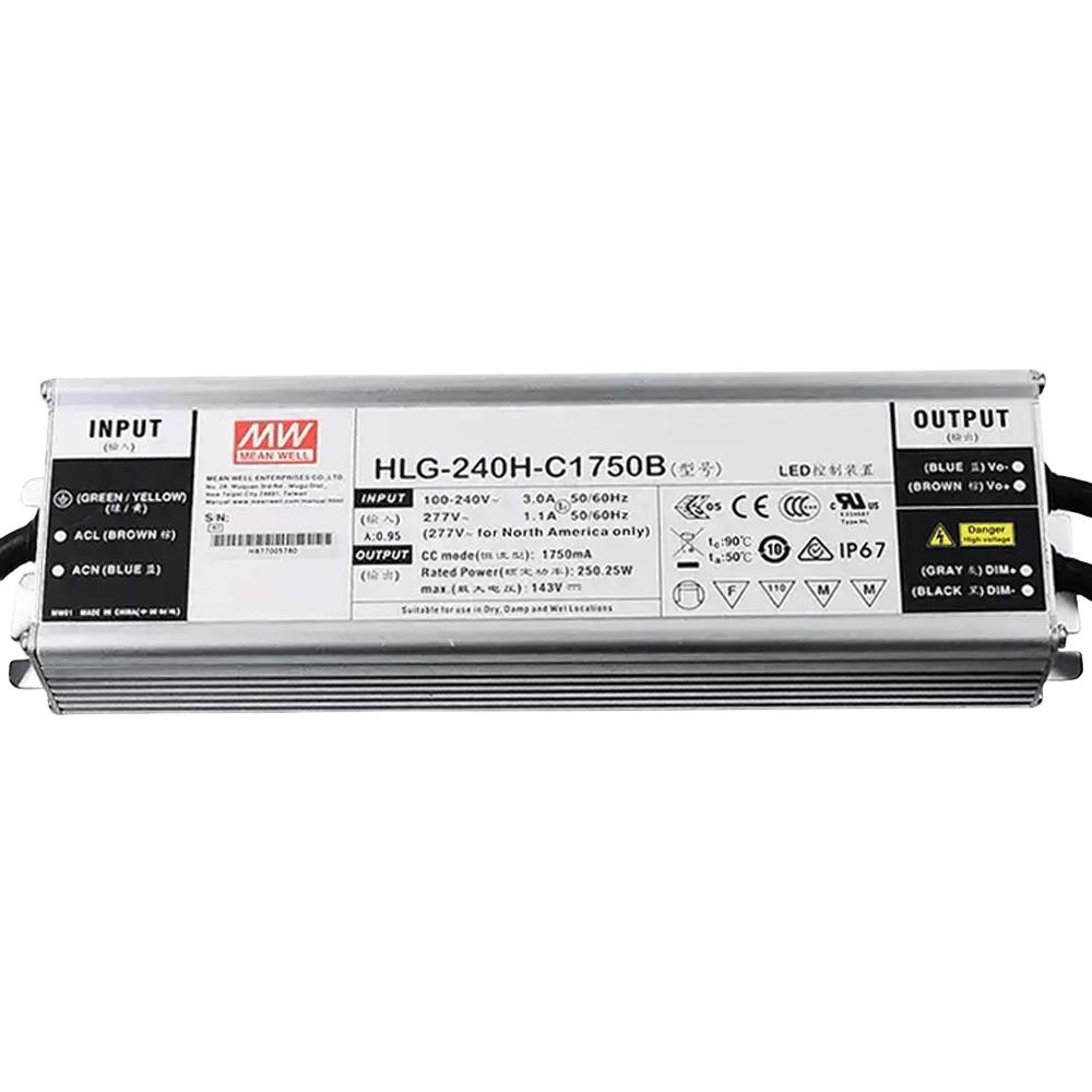 明纬电源HLG-240H-C1400AB250W恒流型LED深井灯驱动器