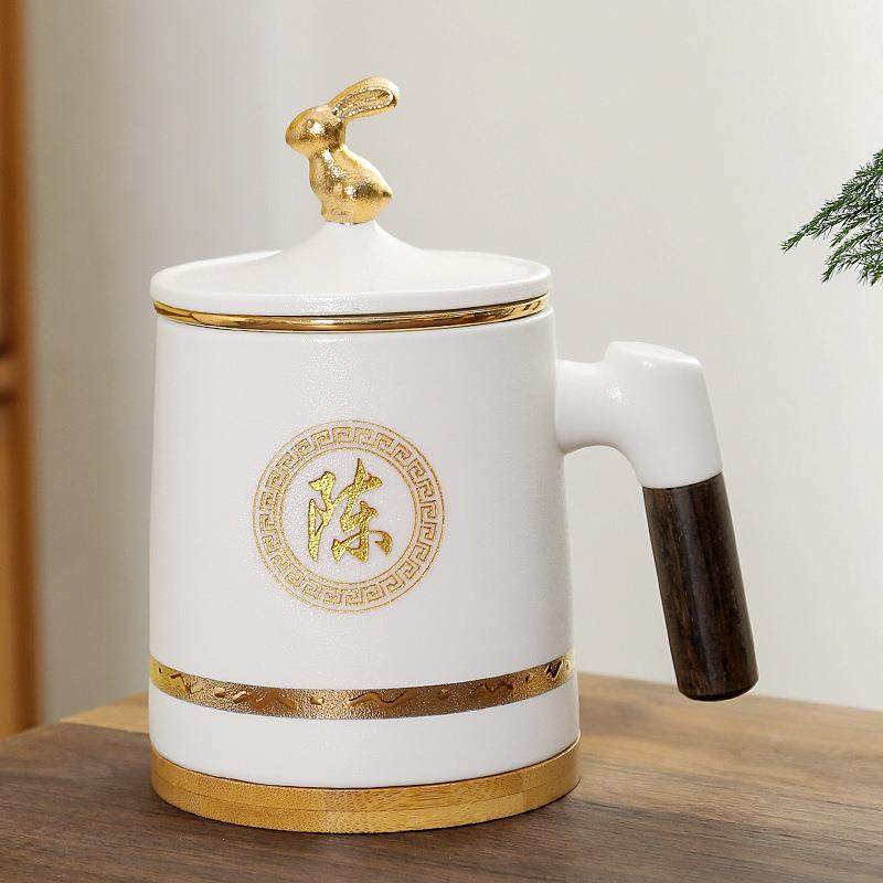 茶水分离办公杯白陶瓷个人专用主人杯logo百家姓茶杯带盖过滤,3C数码配件,USB灯,淘宝优惠券,粉丝福利购,淘宝优惠卷