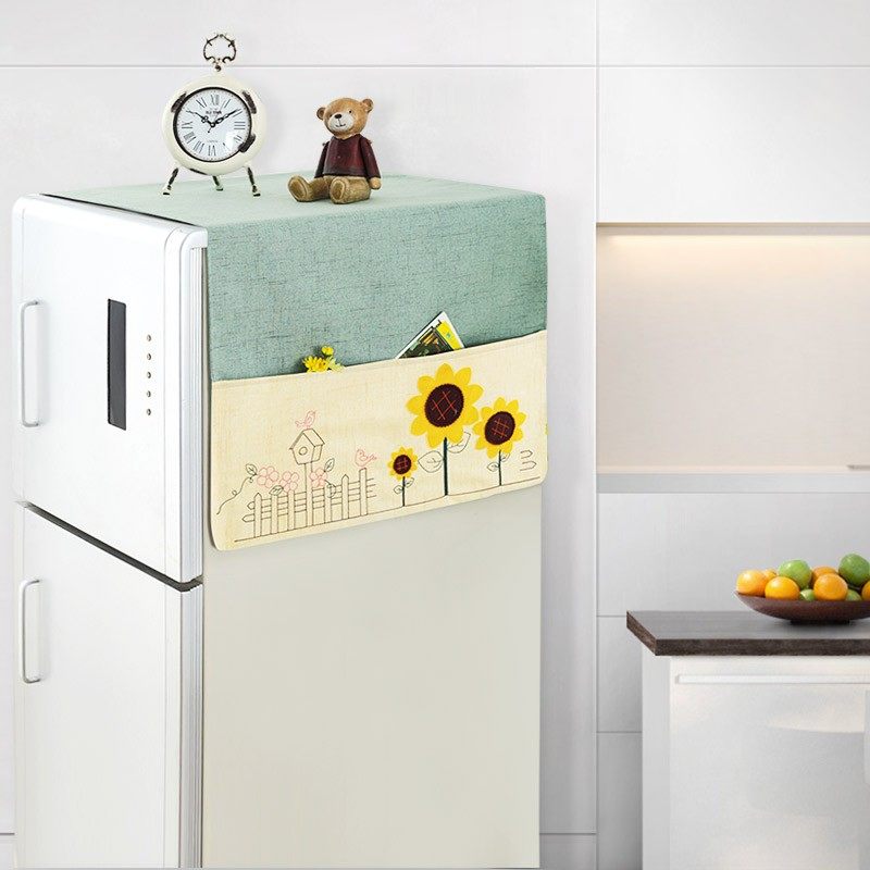 家用冰箱盖布防尘罩布艺双开门对开门盖巾单开门双门冰箱罩防尘布
