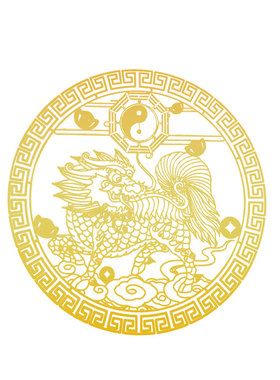 入户门麒麟办公室对电梯楼梯招财纳福手机贴电动车摩托车汽车贴纸