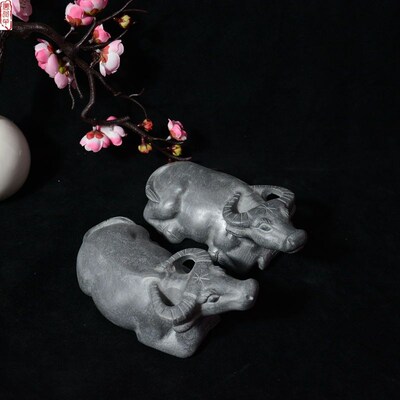 石牛摆件石雕牛卧牛石牛一对生肖牛黄牛水牛奋斗牛青石雕刻石头牛