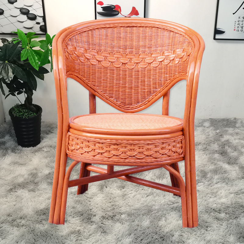 阳台腾椅藤艺茶几三件套单人滕编茶桌靠背椅天然真藤家用藤椅子