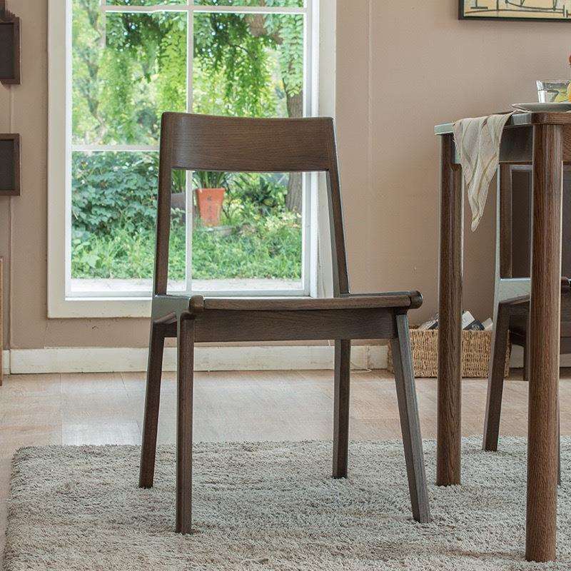 北欧白橡木全实木餐椅现代简约餐厅吃饭椅子日式板椅书桌写字椅