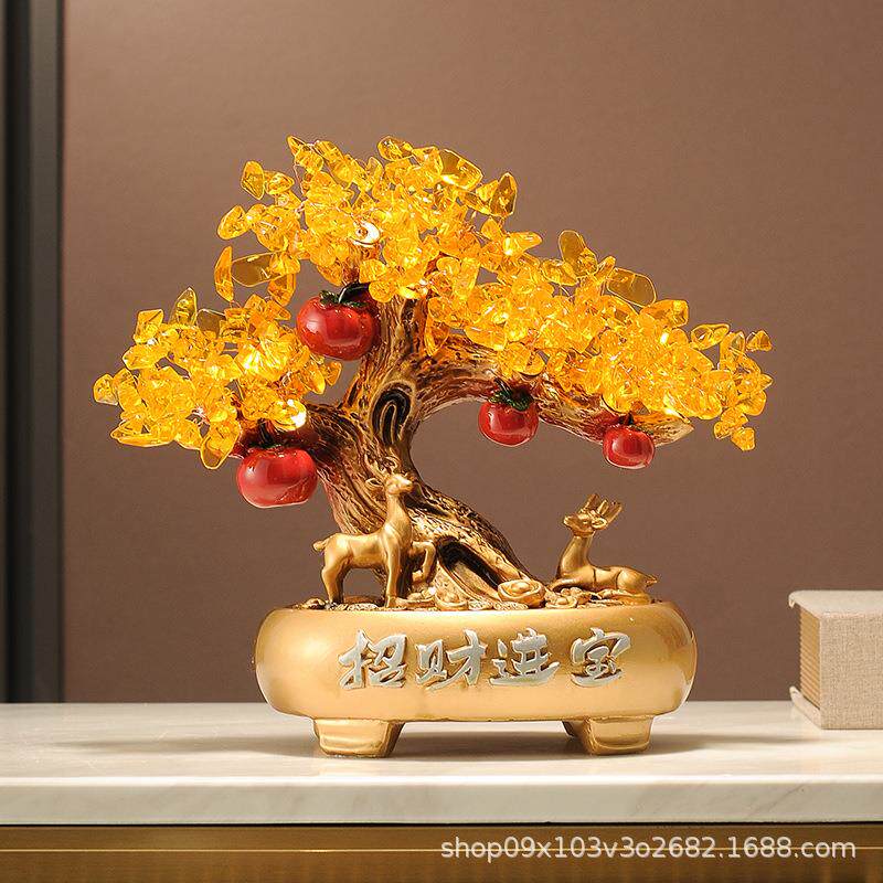 高颜值发财树装饰摆件适合客厅茶几电视柜酒柜搭配摆设办公室摆件