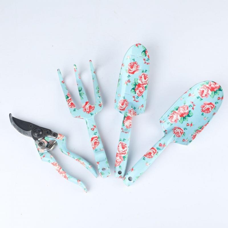 园艺工具四件套小铁铲锄耙子植物盆栽种花手动迷你木柄园林农用